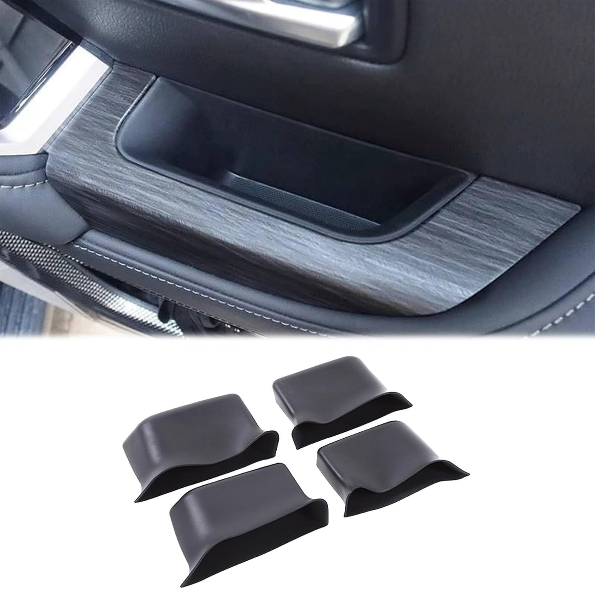 Car Door Side Storage Insert Box Compatible withToyota Land Cruiser LC300 2022-2026,Silicone Front and Rear Door Handle Slot Pockets Accessories