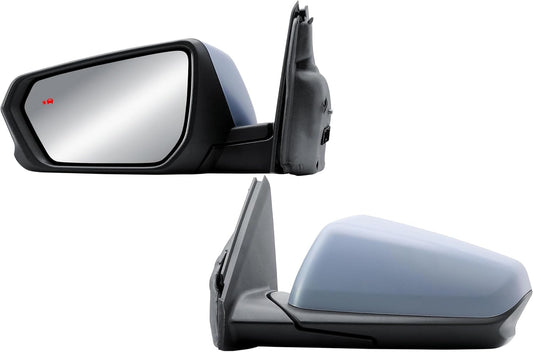 Driver Side Door Mirror Electric and Heated with BLIS (Blind Spot Sensor) and Primer Paintable Back Cover Manual Folding for Chevrolet Equinox GMC Terrain 2018-2024