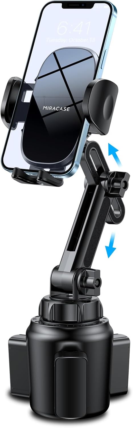 Miracase [Upgraded Version] Cup Phone Holder for Car, Universal Adjustable Long Neck Car Phone Mount Cradle Friendly Compatible with iPhone Samsung Google and All 4.0-7.0 inches Smartphones