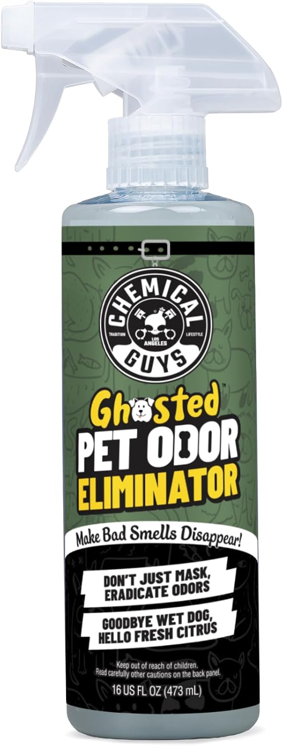 Chemical Guys Ghosted Pet Odor Eliminator 16 Oz Pet Smell Neutralizer for Car Interior, Carpet, Upholstery, Fabric Seats, Home, Furniture, Citrus Scent Spray Cleaner