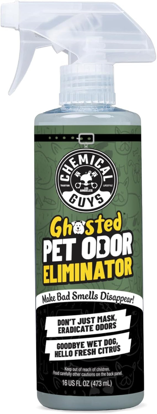 Chemical Guys Ghosted Pet Odor Eliminator 16 Oz Pet Smell Neutralizer for Car Interior, Carpet, Upholstery, Fabric Seats, Home, Furniture, Citrus Scent Spray Cleaner