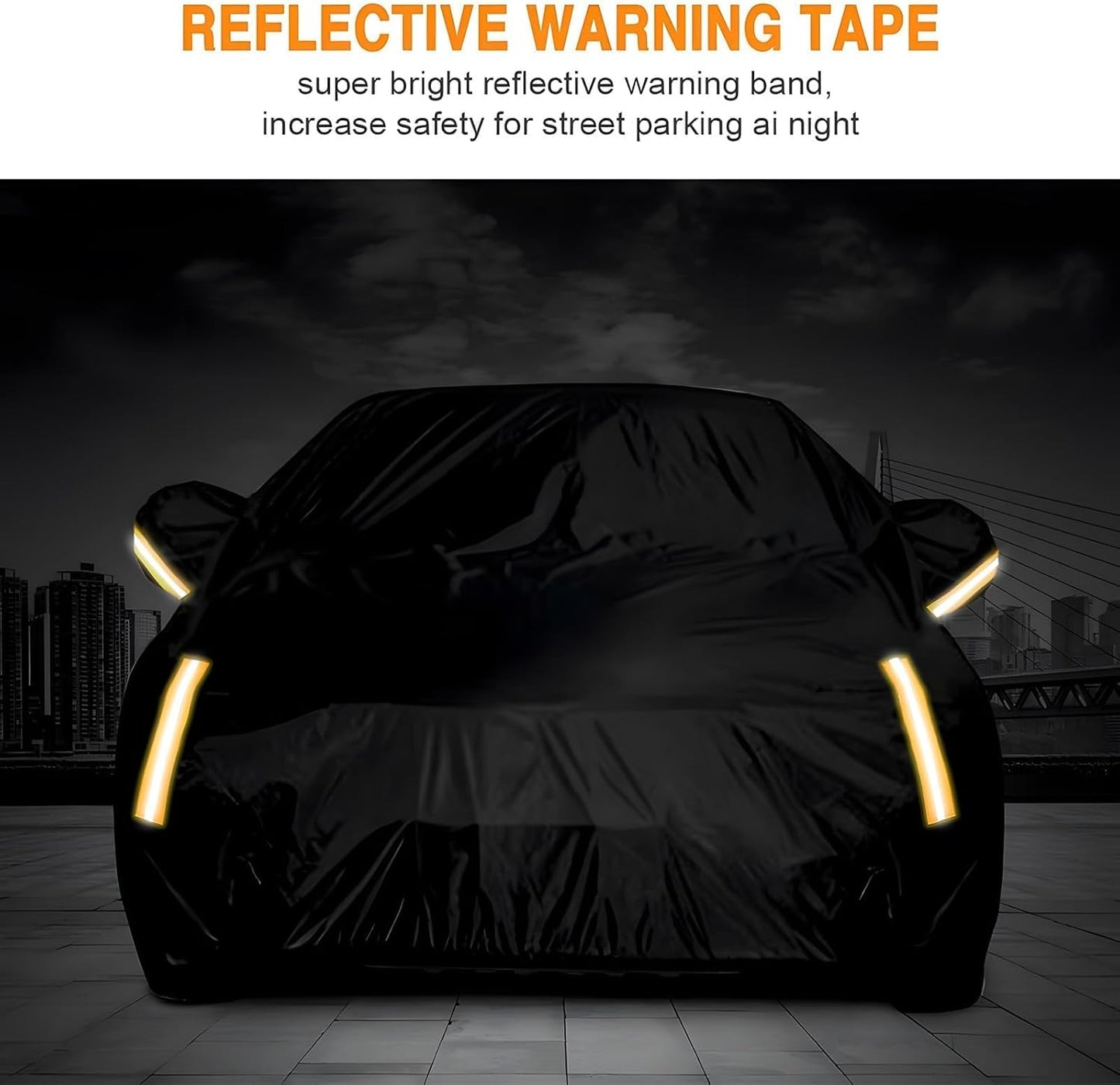 NEVERLAND Sedan Car Cover Waterproof Heavy Duty All Weather Protection Snow Anti-UV Windproof Outdoor Full Car Cover Fit for Automobiles BMW/Mercedes-Benz/Honda（for Car Size:183''L x 70''W x 59''H）