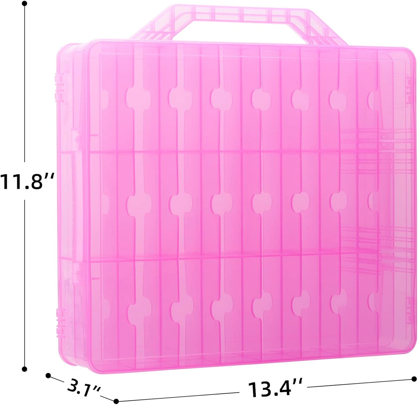 Double Sided Diecast Cars Storage Case for 48 Diecast Cars, Matchbox Cars, Mini Cars, Portable Transparent Storage Case for Diecast Cars, Matchbox Cars with 48 Compartments, Case Only