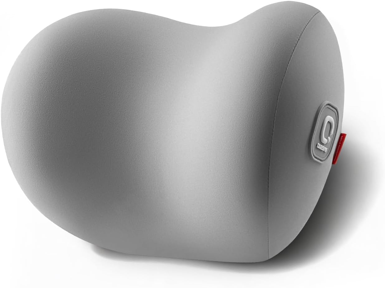 BEBAS Memory Foam Car Headrest Pillow - Breathable Neck Support Pillow for Driving, Universal Fit Cars/SUVs/Tesla/Toyota & Office Chair, Removable Cover (Grey, 4-Season)