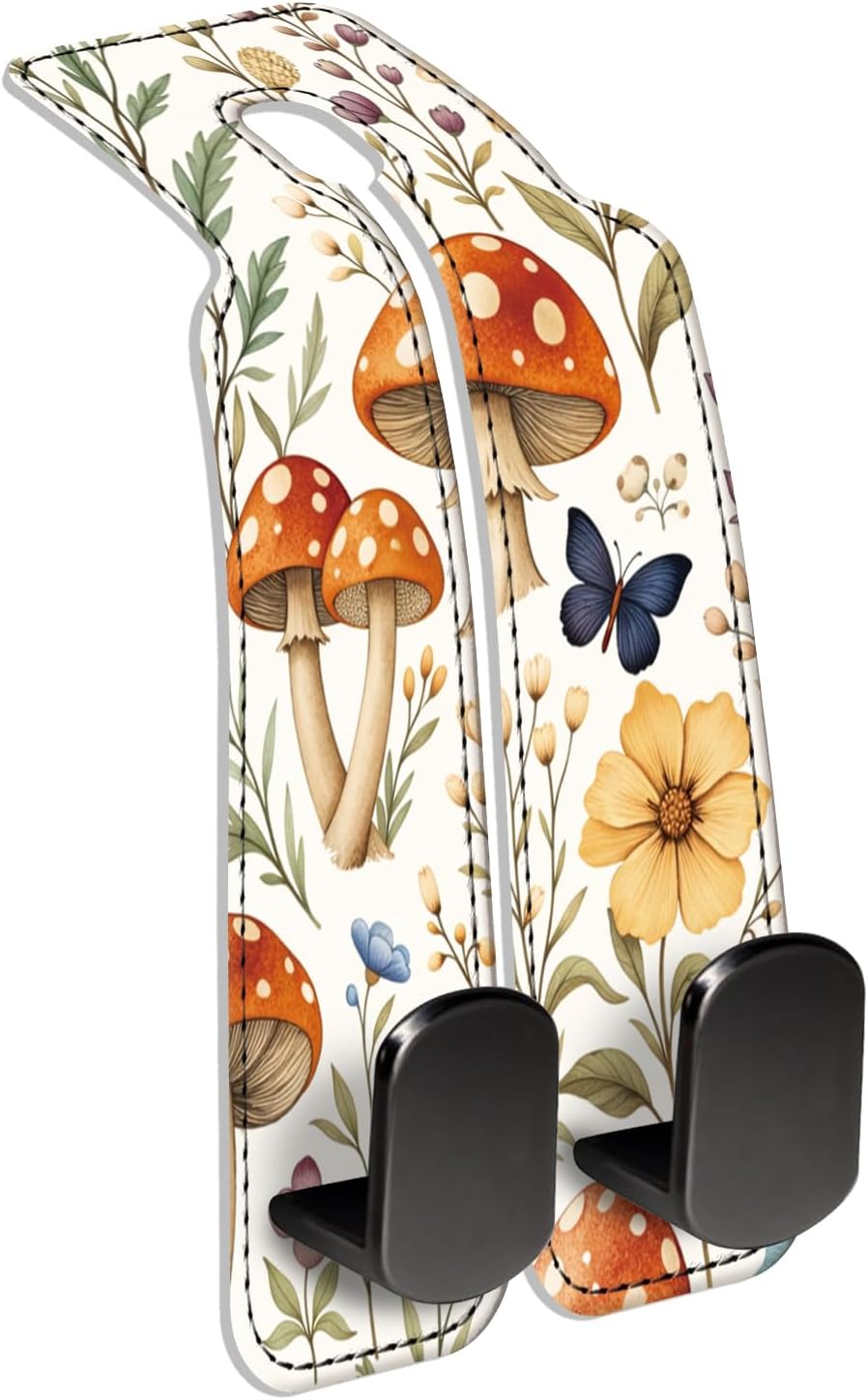 Car Seat Back Storage Hook, Funny Car Purse Hook, Cute Vehicle Storage Organizer for Purses Handbags Cute Mushroom Floral