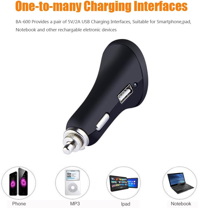 EloBeth Wireless Audio Receiver with FM Transmitter for Car, Bluetooth Music Adapter, 1 in 2 Designs, One Receiver Can be Connected with Two Blue Tooth Devices with Memoryfunction