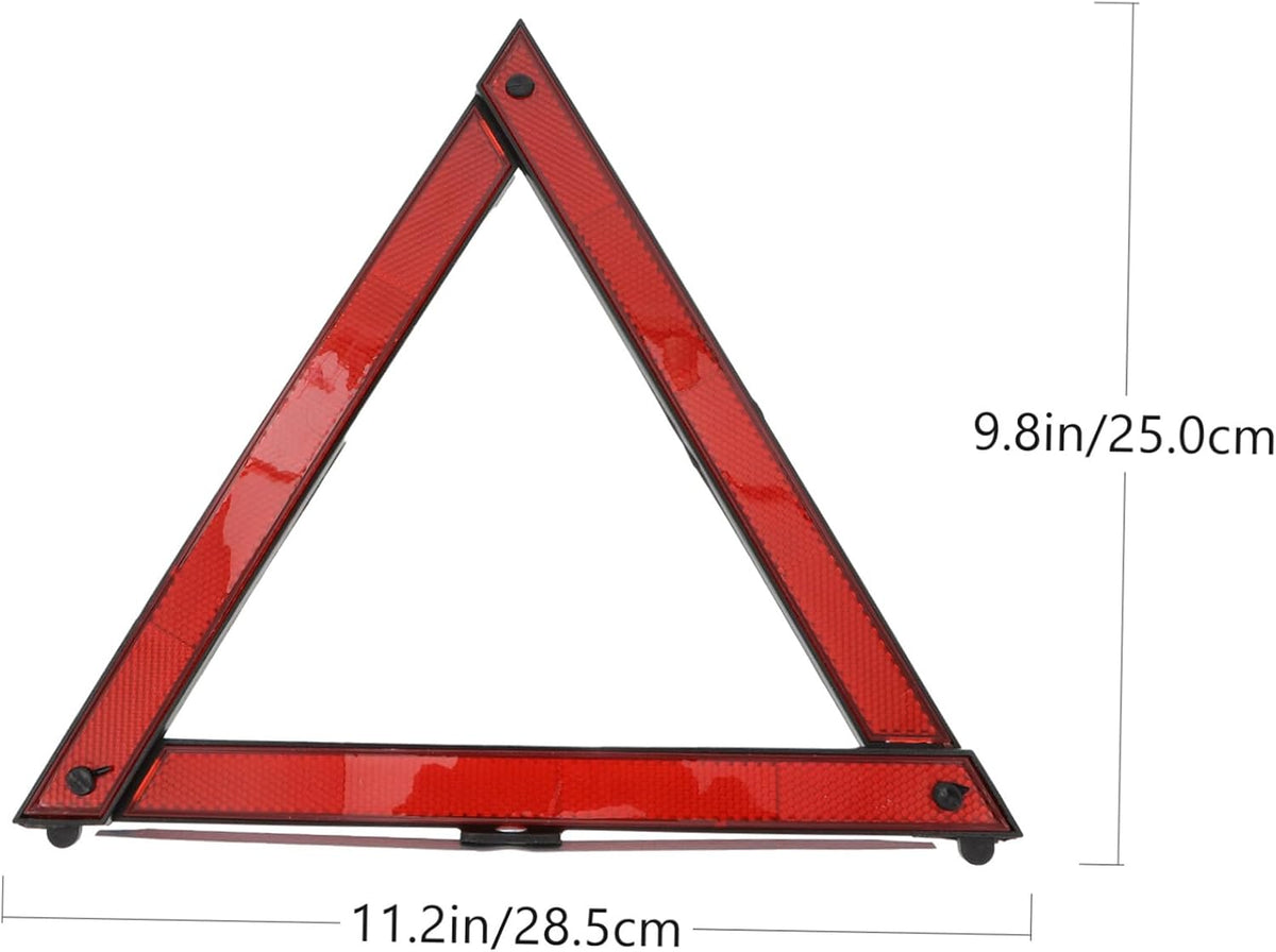 2pcs Car Warning Triangle Folding Safety Sign, Red Plastic