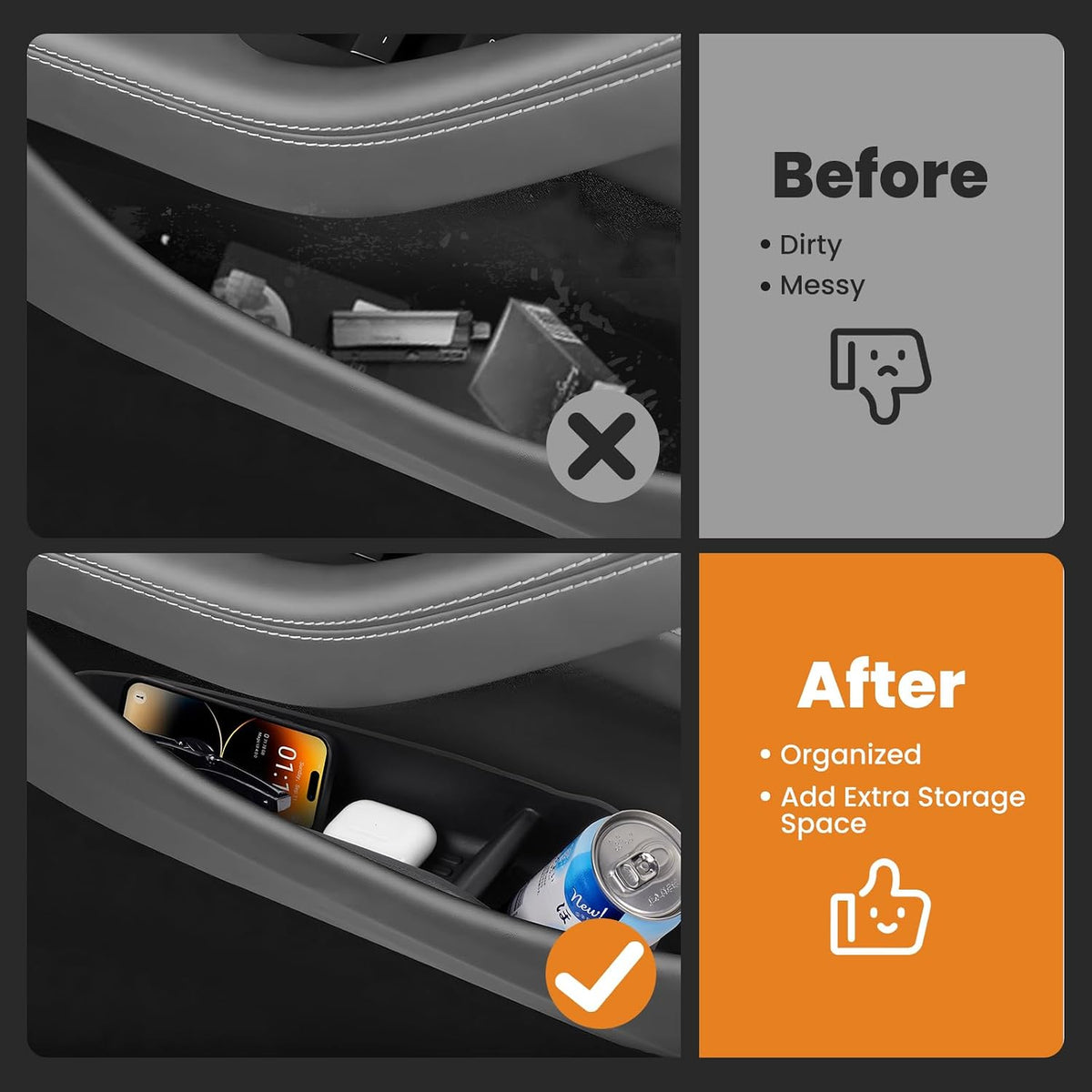 Canvcle Door Side Storage Box for 2025-2026 Tesla Model Y Juniper