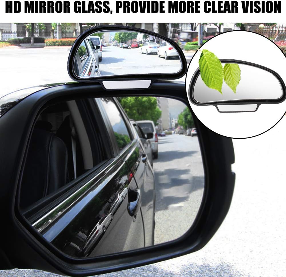Car Blind Spot Mirrors(5.12 * 2.75in), Adjustable Auxiliary Universal Wide Angle Mirror for Universal Car SUV Mirrors Strong Adhesive HD Glass Mirror Frame Thickness Less than 5MM (R)