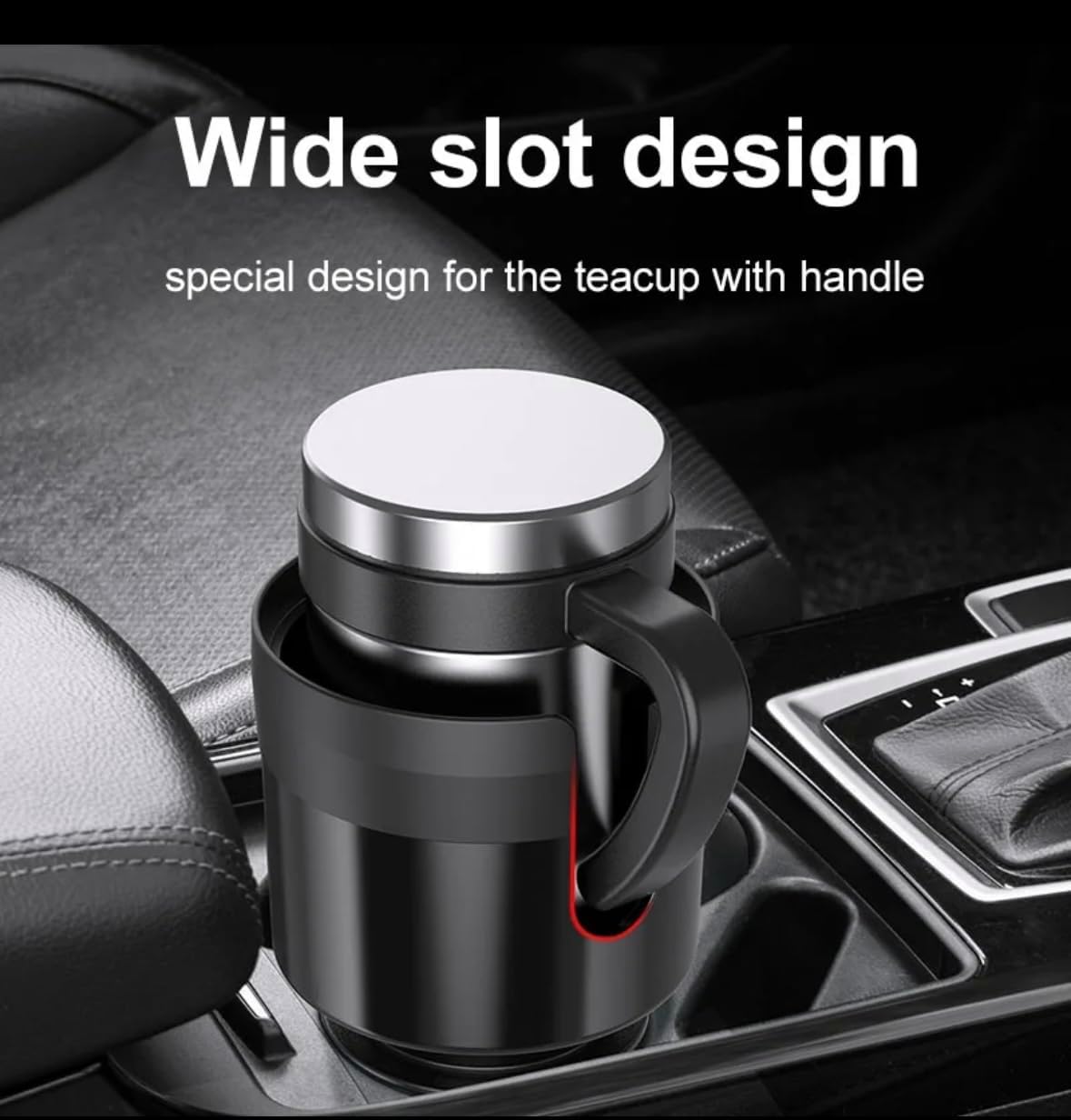 Car Cup Holder Expander with Adjustable Base, Cupholder Extender Holder for Car Compatible with Hydro Flasks 32/40 oz, Fits Yeti 24/36/46 oz, Other Large Bottles in 3.4"-3.8"