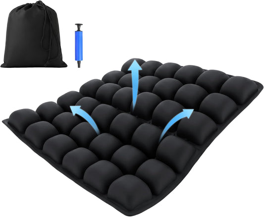 Travel Seat Cushion for Airplane,Inflatable Airplane Seat Cushion | Portable Seat Cushion,Adjustable Air Cushion with Mini Pump for Long Flights,Office Chair,Train and Car Use