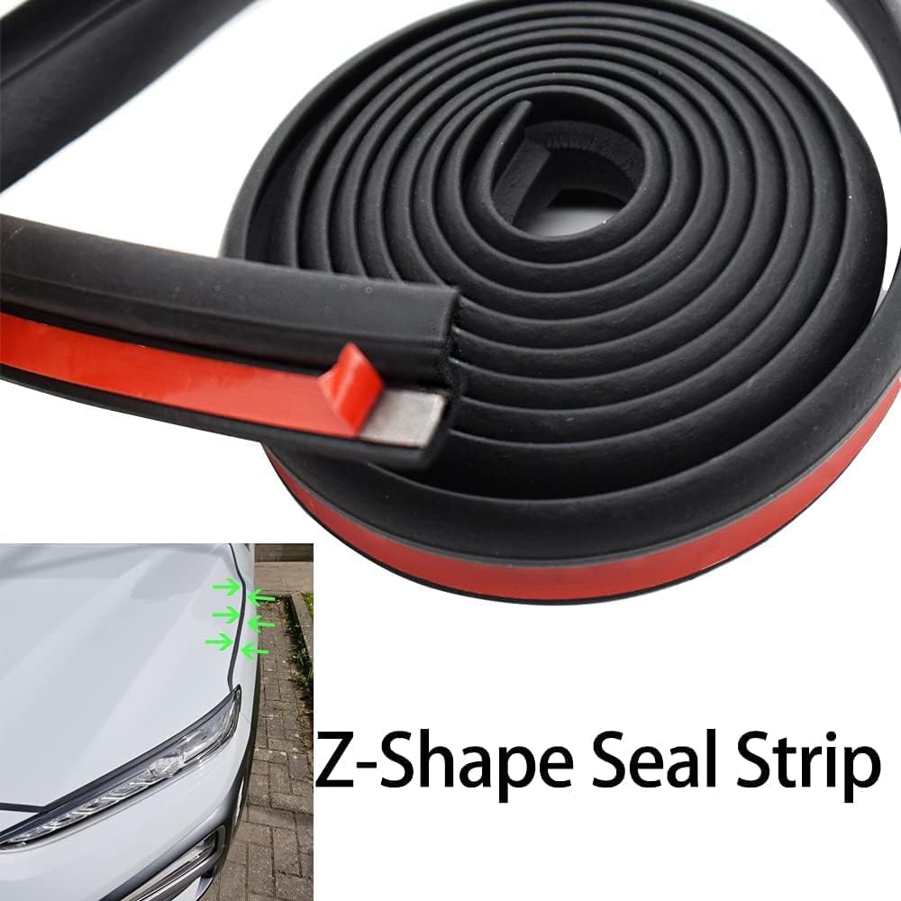 AUTOXBERT 4M/13ft Z Shape Car Window Door Rubber Seal Strip Edge Trim Guards Hollow Weatherstrip for Car Window Door Engine Cover