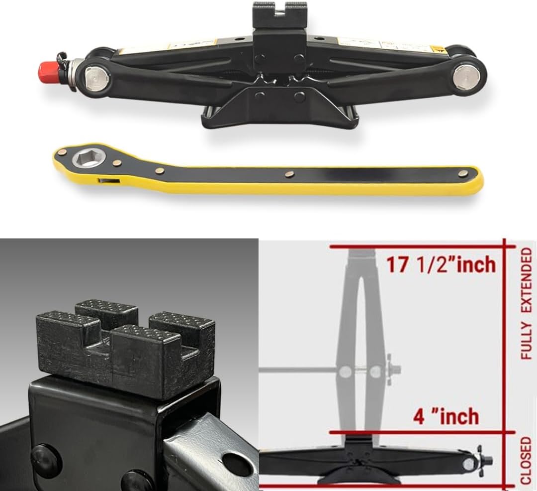 Modern Spare Tire Changing Ultra Kit for Hyundai All IONIQ Models – Proprietary Scissor Jack Design with Hyundai-Specific Jack Head & High-Leverage Cross-Wrench System for Easy Storage