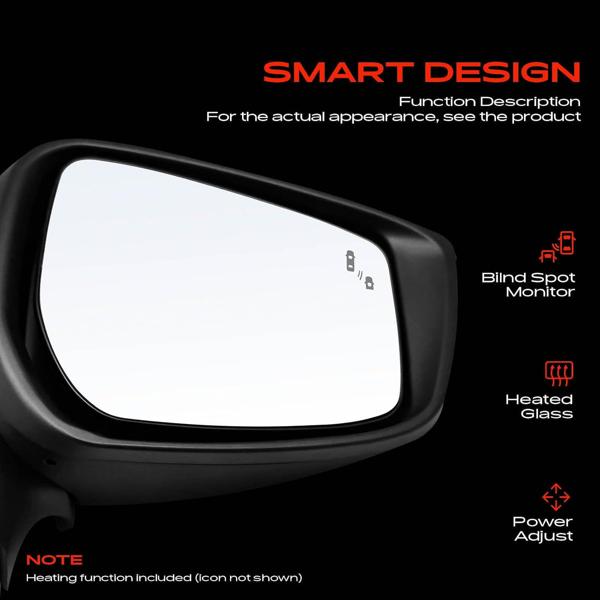 A-Premium Passenger Side Power Door Mirror Compatible with Nissan