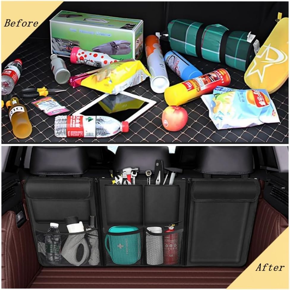 Car Trunk Organizer,Car Organizers and Storage Bag Backseat,7 Large Pockets