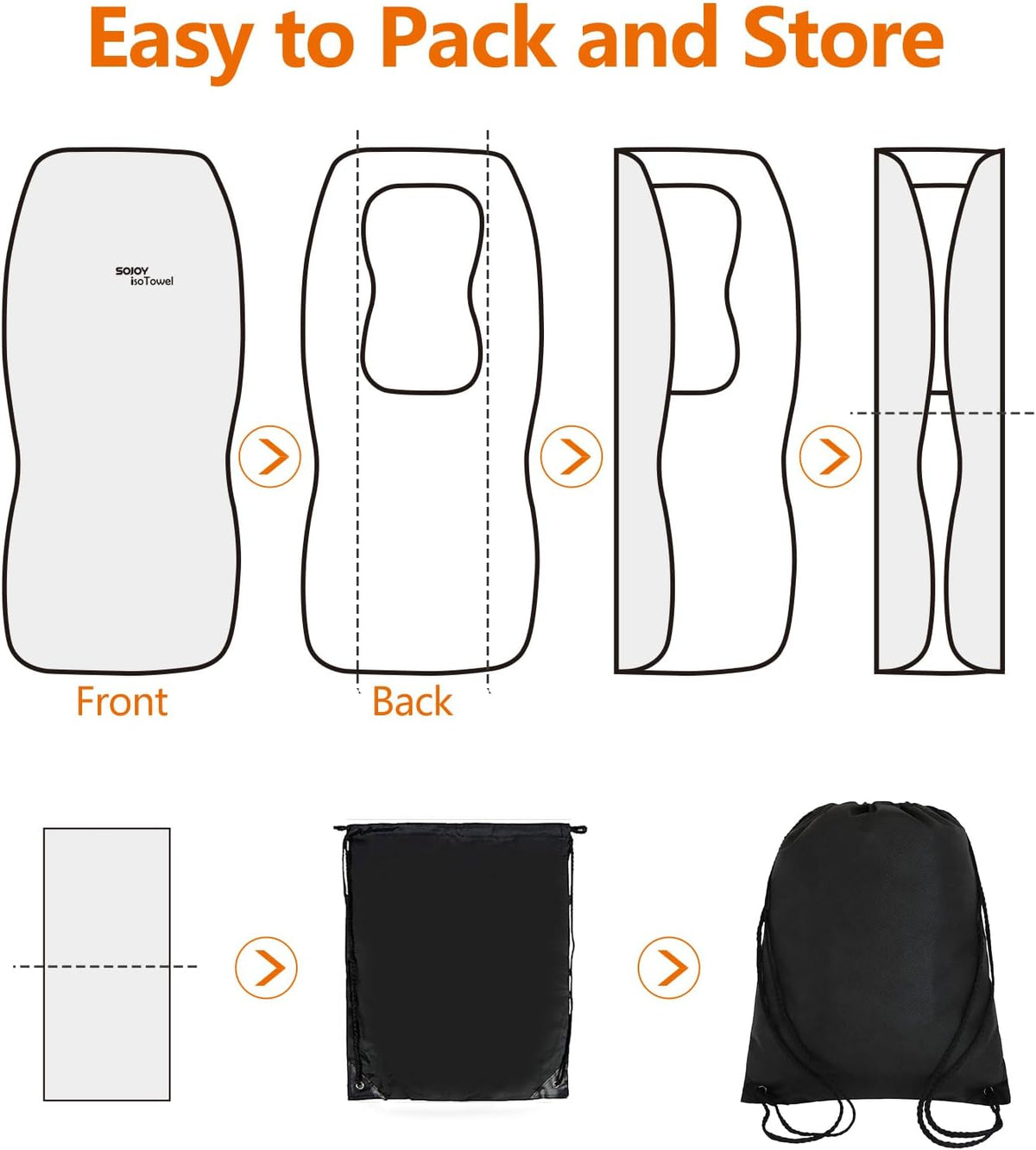 Sojoy IsoTowel Front Car Seat Cover-Microfiber Car Seat Protector Sweat-Quick Dry Non-Slip Seat Towel Cover-Honeycomb Cloth Four Seasons All Weather (Black)