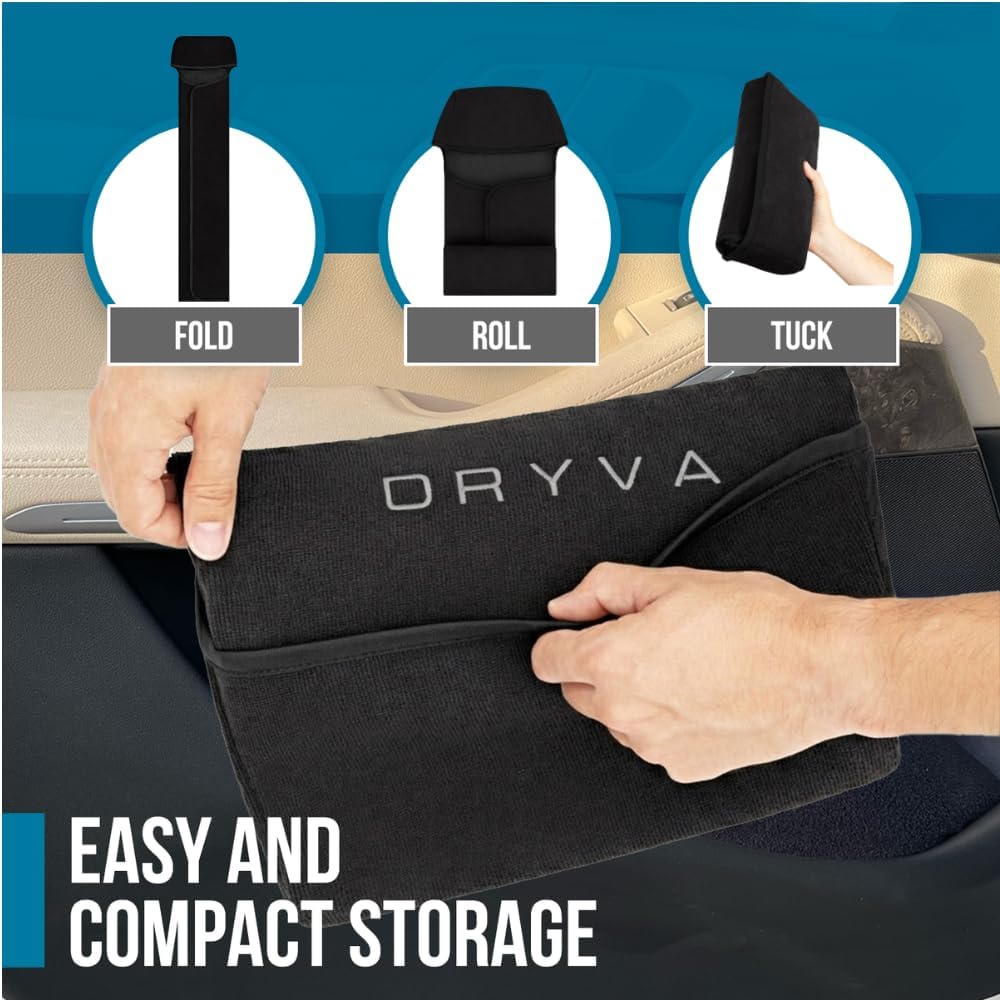 DryvaSeat - Premium Microfiber Towel Car Seat Cover - Waterproof & Sweatproof - Universal Fit, Machine Washable, Non-Slip - Seat Protector for Car, Truck, SUV, Van (Shadow Black, 2 Pack)