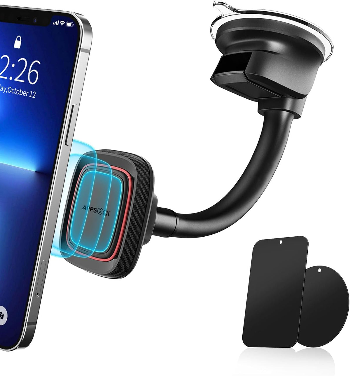 APPS2Car Magnetic Car Phone Holder Mount with Flexible Gooseneck Arm