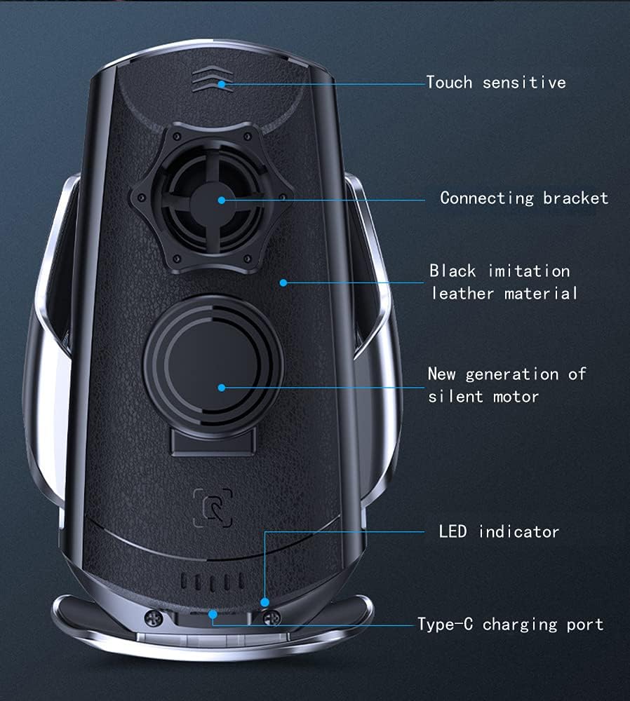 Q3 Smart Sensor Car Phone Wireless Charger,15W Qi Fast Charging Auto-Clamping Car Holder, Air Vent Phone Holder，for iPhone17/16/15/14/13/12series,and All Qi Enable Android Cellphone (Q3-Black)