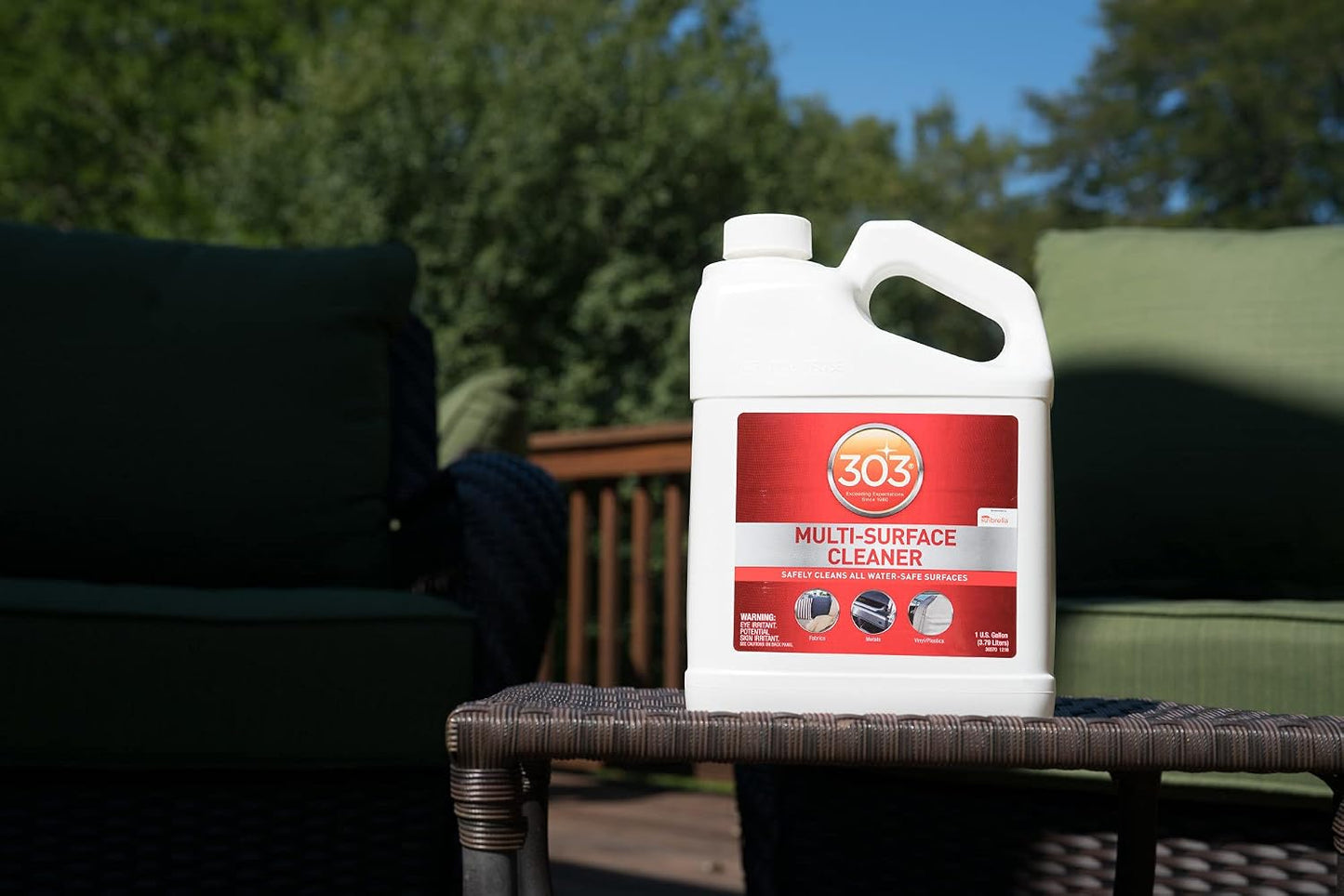303 Products Multi-Surface Cleaner - Safely Cleans All Water Safe Surfaces, Including All Types of Fabric and Vinyl, Rinses Residue Free, Manufacturer Recommended, 1 Gallon (30570) | bike-oils