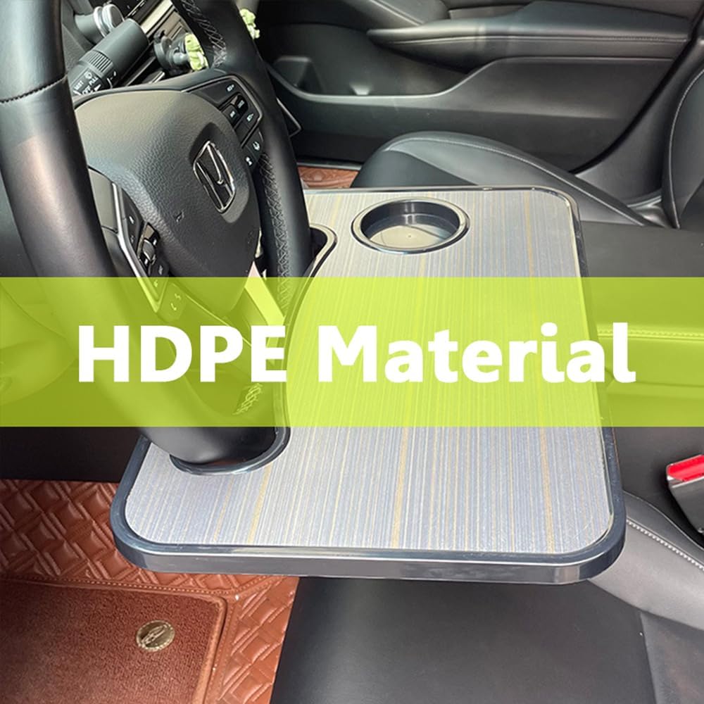 Car Desk for Laptop, 16" Steering Wheel Tray for Car, Brown
