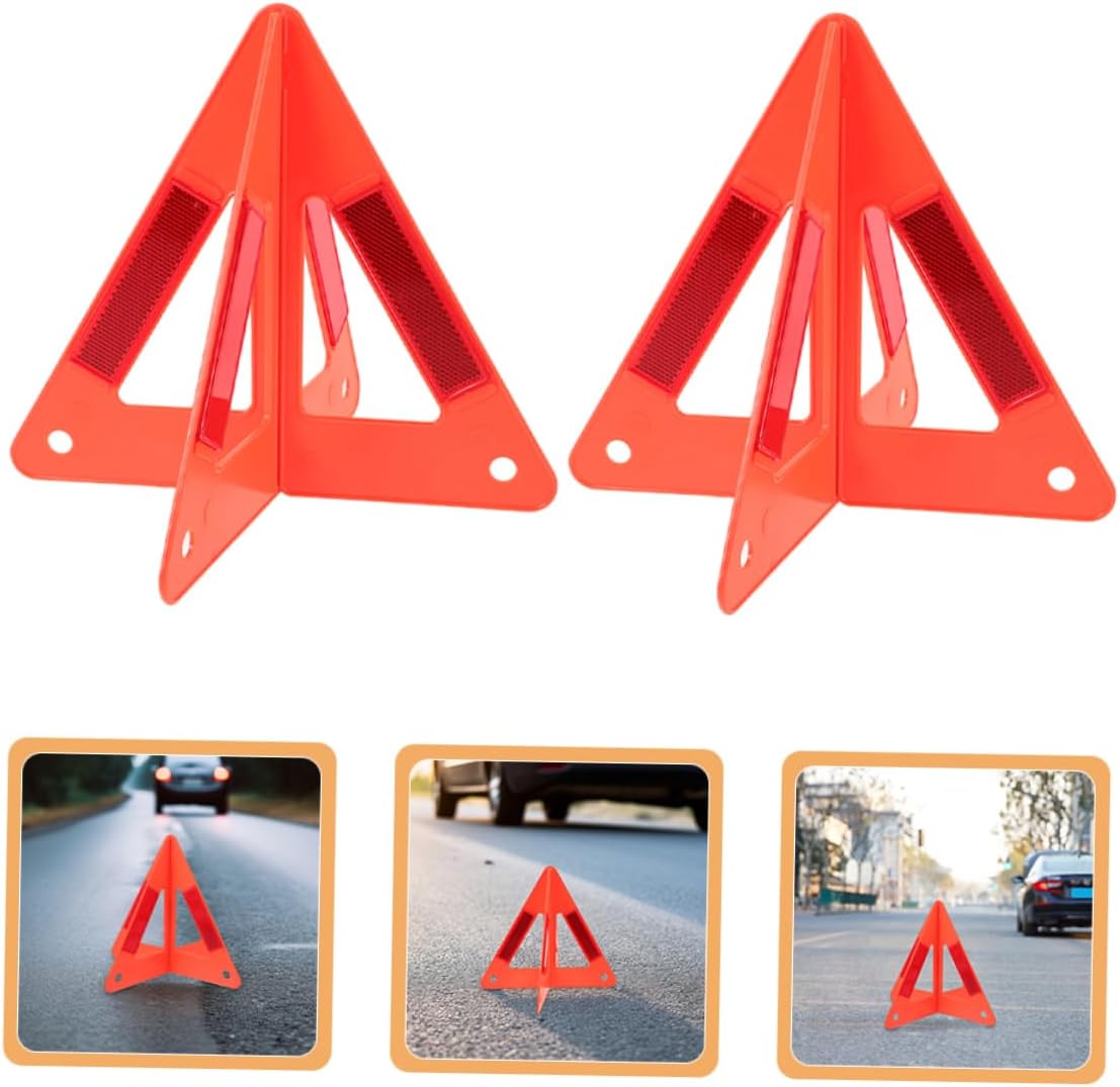 Zerodeko 5 Pack Reflective Warning Triangle Plastic Roadside Auto Marker