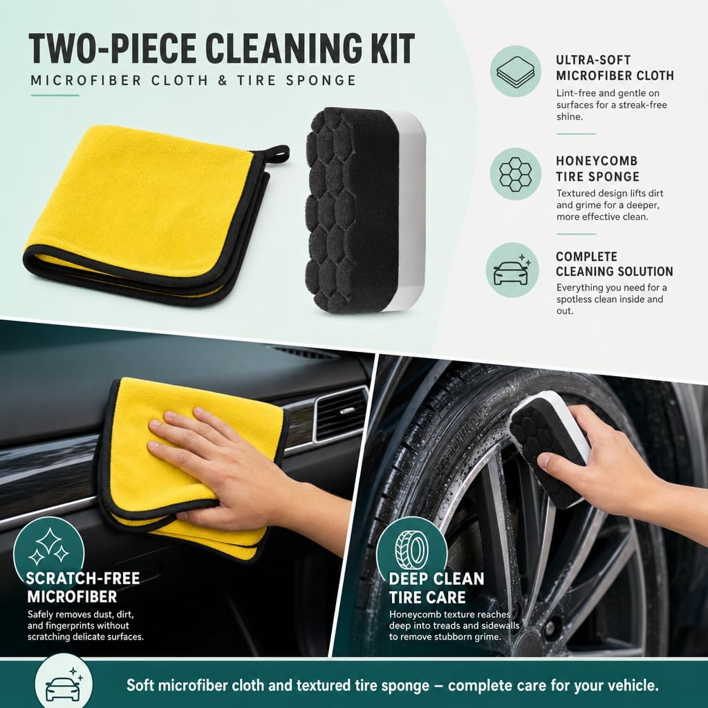 11 PCS Car Wheel Brush kit,Wheel Cleaner Brush Set with Wheel and Rim Brush,Car Interior Detailing Brushes,Sponge & Microfiber Towels for Car Wash Brush kit for Interior Exterior Wheels