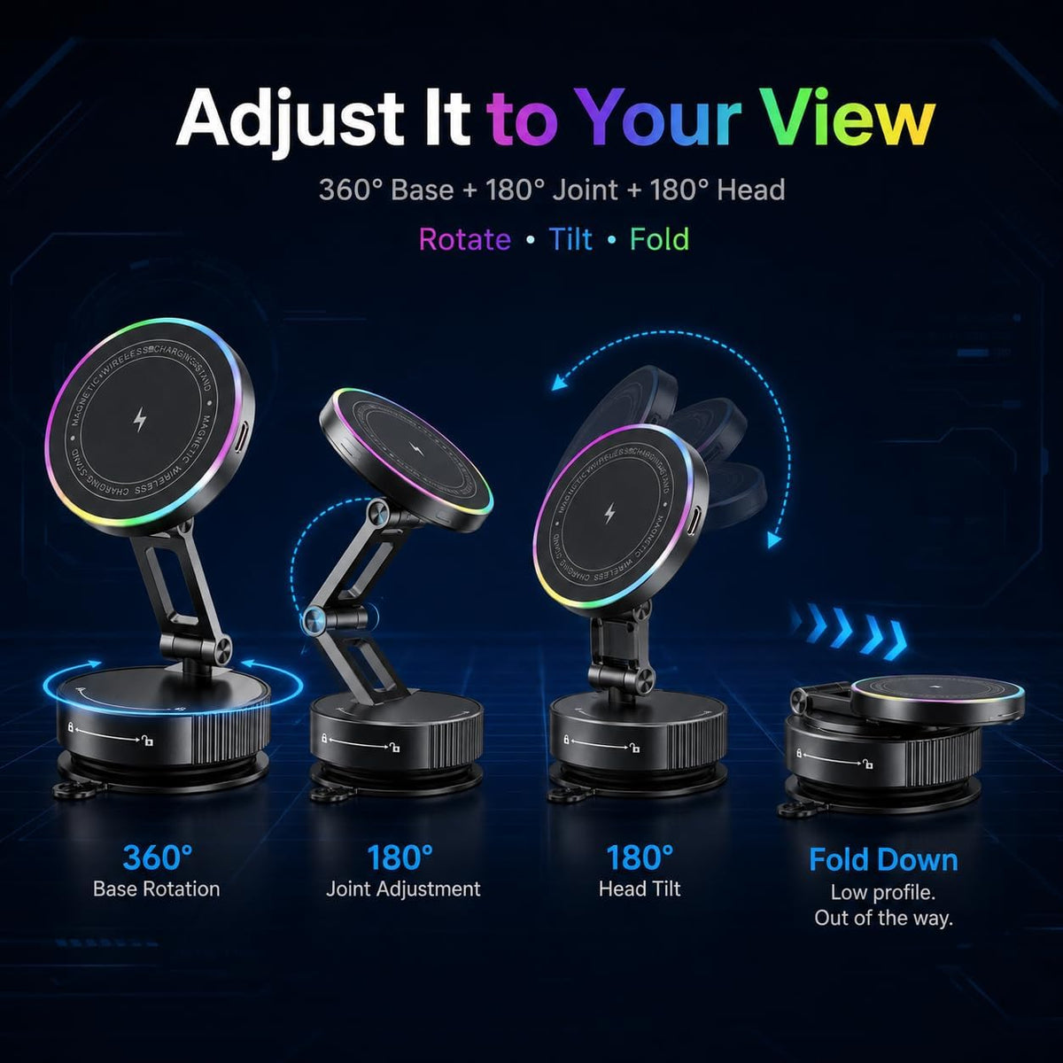 15W Wireless Car Charger Mount, Compatible with MagSafe
