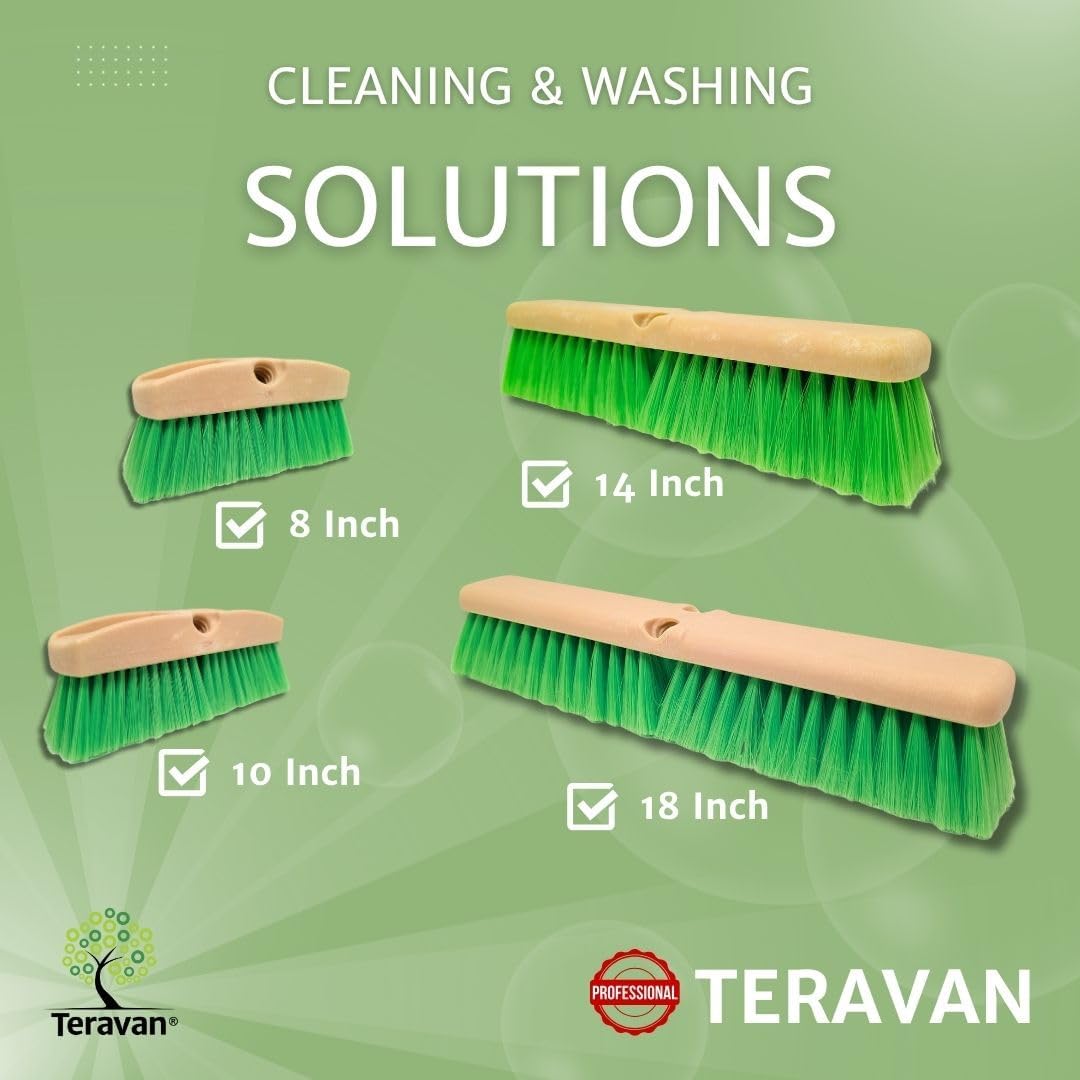 Teravan Green Flow Through Essential Flagged-End Brush Head, 18-Inch