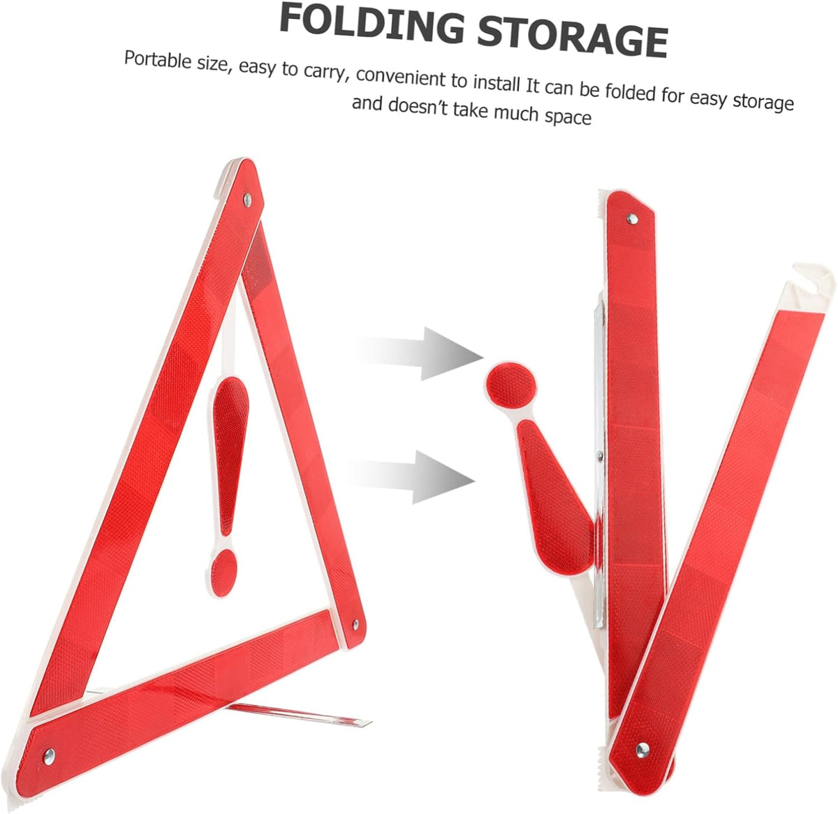 TOYANDONA 2pcs Car Warning Triangle Kit Durable Folding Reflective Safety Tripod for Roadside Emergency Vehicle Maintenance
