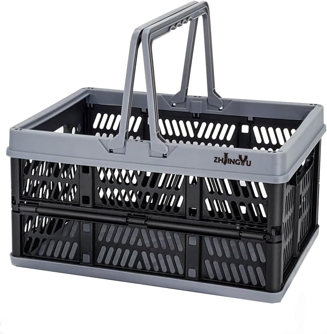 ZHJINGYU crates for storage,plastic baskets for organizing,collapsible shopping basket,foldable crate with Handles,collapsible storage crate,car basket,for Kitchen,Bathroom,Medicine.small,Pink