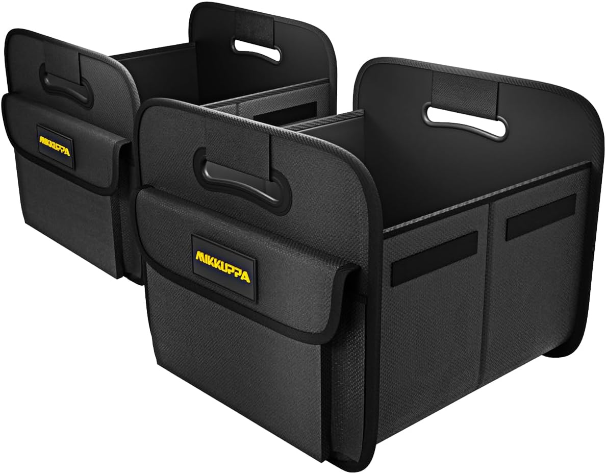 MIKKUPPA Car Trunk Organizer - Split Design Collapsible Small Car Organizer