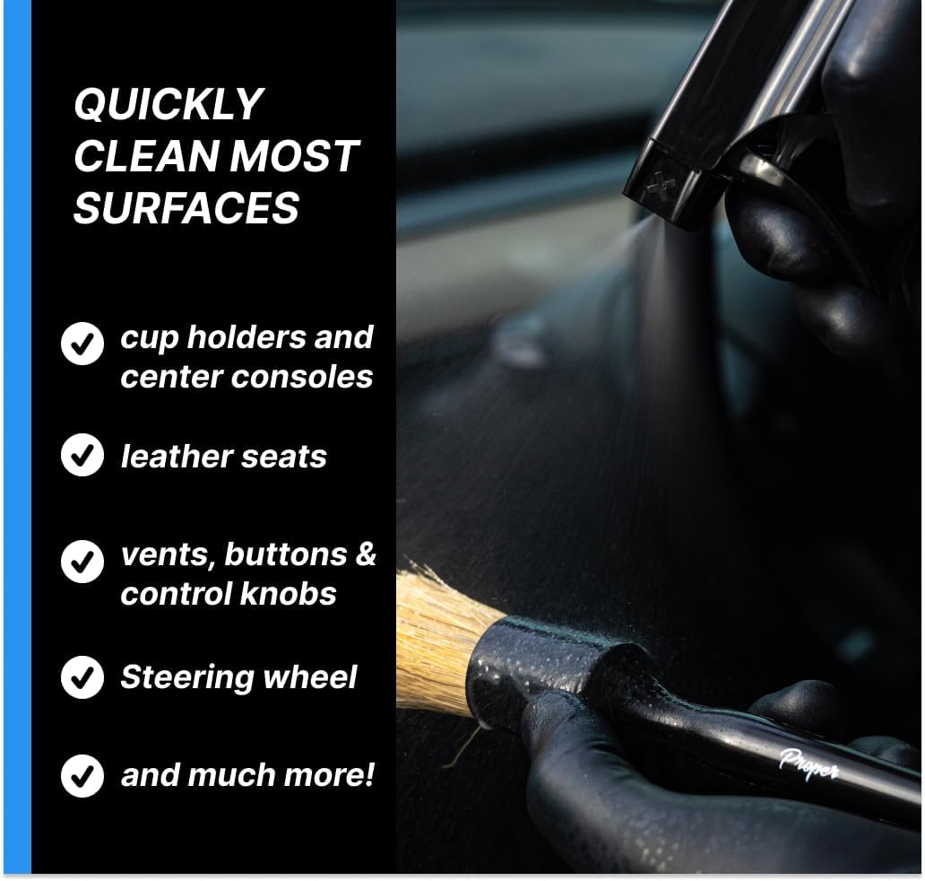 Professional Car Interior Cleaner for Fabric & Leather Seats, Dashboard, Headliner & Carpet - Deep Stain Remover Foam Spray for Auto Detailing - Tesla Seat Compatible