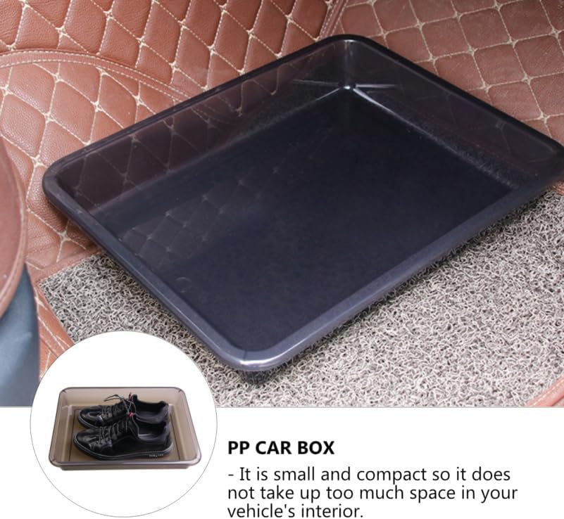 VICASKY Trunk Boot Mat Tray for Car Floor Protection,Multi-Purpose Plastic Shoe Trays Mat Auto Organizer Compact Case Storage Entryways for Essentials and Sundries 14.93X11.99X2.36in