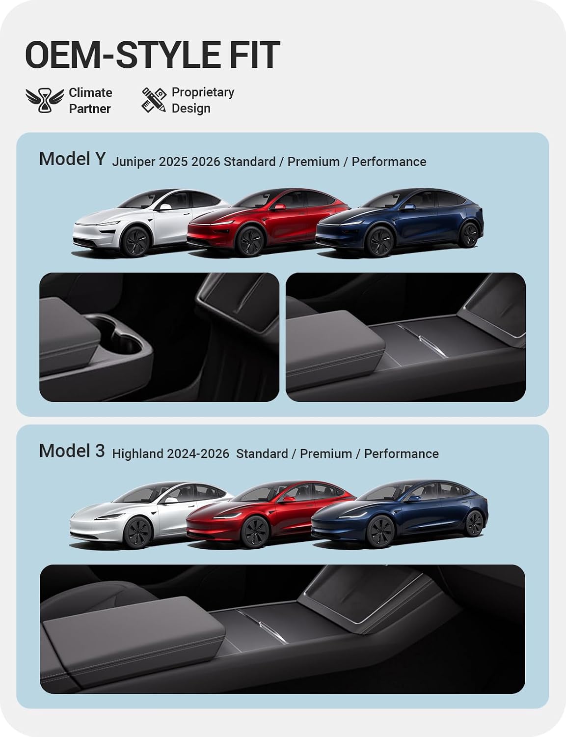 BASENOR 2026 Tesla Model Y Model 3 Under Screen Storage Box [100% Secure] Center Console Organizer Tray for Model Y Juniper 2025 2026 Model 3 Highland 2024 2025 2026 (Standard, Premium & Performance)
