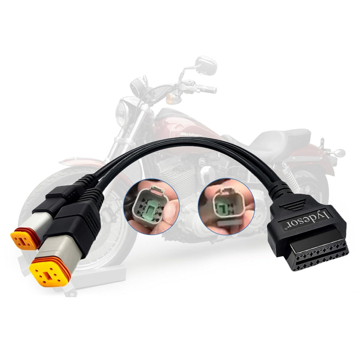 Obd2 Cable for Harley 4pin+6pin 2 in 1 Motorcycle OBD Adapter Cable