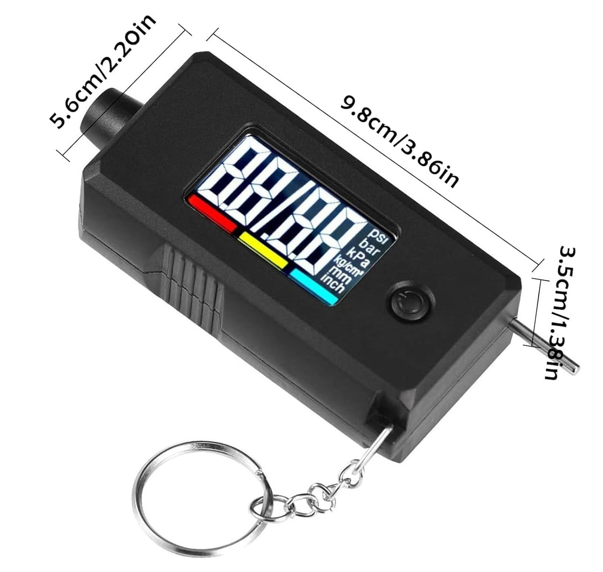 Digital Tire Pressure Gauge Reader and Tread Depth Checker Dual Function Accurate Backlit Display 0-150 PSI for Car Truck Motorcycle Bike