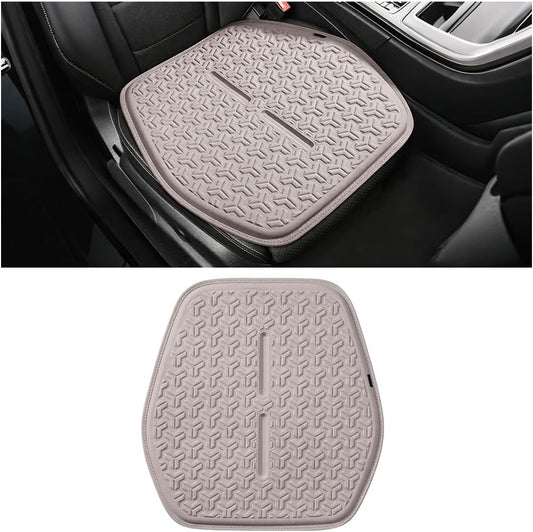 Gel Car Seat Cushion, Soft Cooling Breathable Anti-Slip Driver Seat Mat for Sciatica & Coccyx Pain Relief, Comfortable Auto Interior Chair Protector Pad, Universal Fit (Khaki)