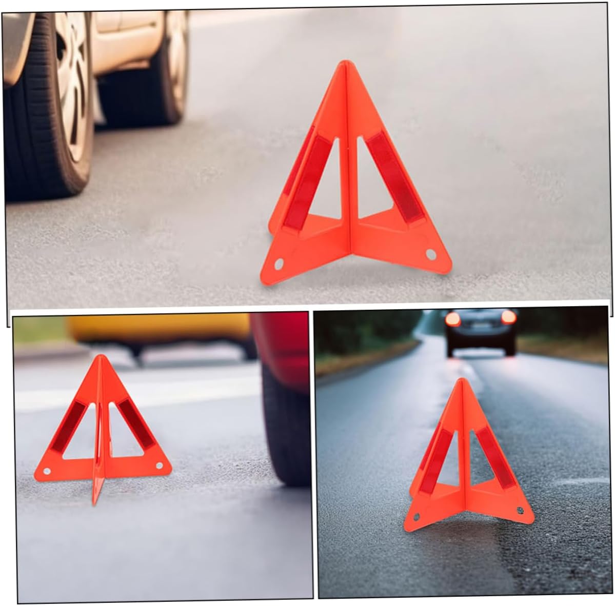 5pcs Reflective Road Safety Triangle Warning Signs for Vehicles