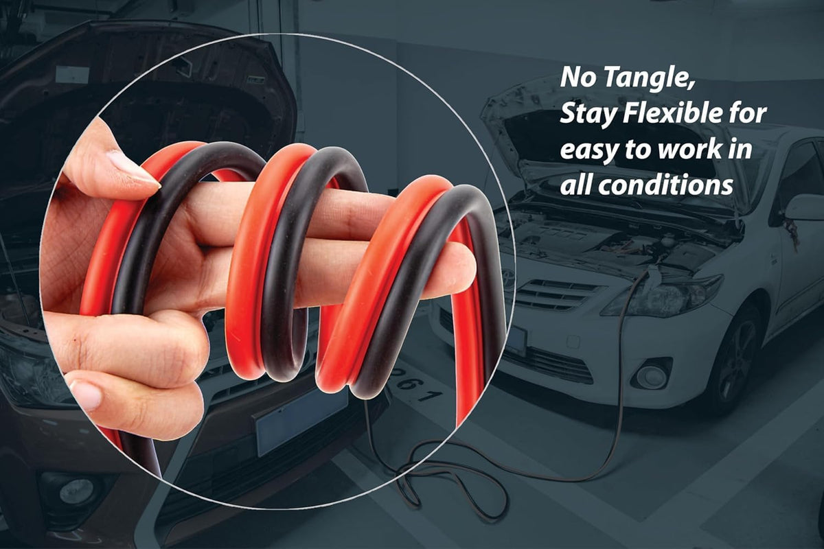 Justin Case Super Heavy-Duty Jumper Cables for Car, Includes 6 Gauge Wire Conductor 16' Car Jumper Cables & 365 Days of Roadside Assistance