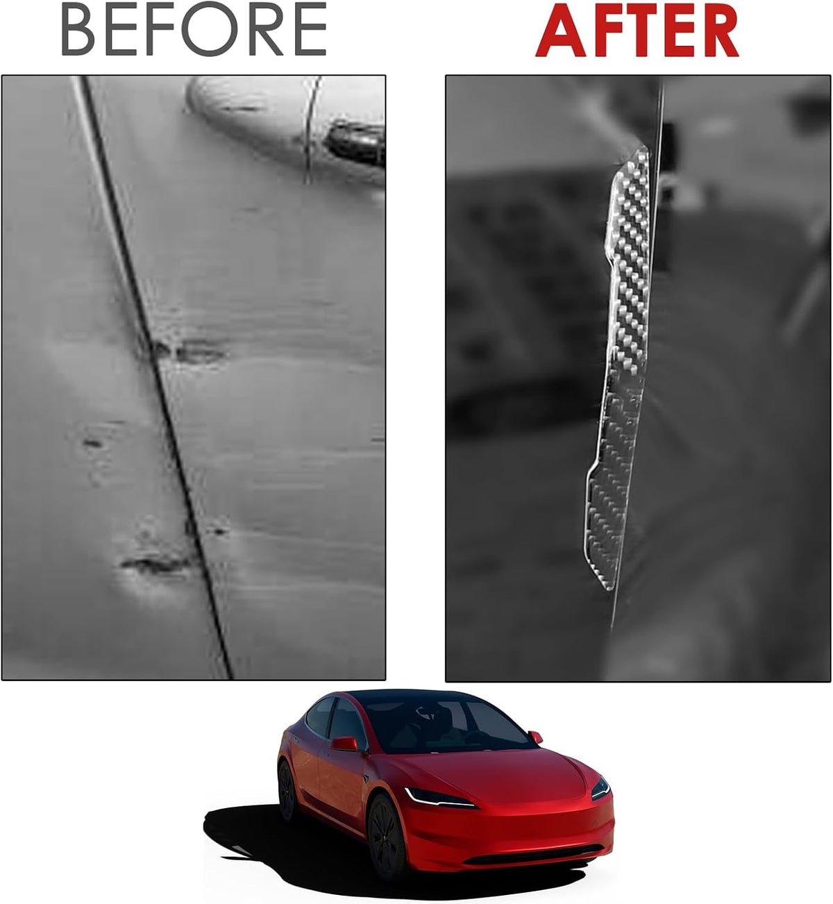 Door Protector Edge Guards Compatible with Tesla Model 3 Y X S Cybertruck Carbon Fiber Exterior Accessories Anti-Collision Bumper Guard Strip Rearview Mirror Wrap Trim Trunk Cover Strips (Black)