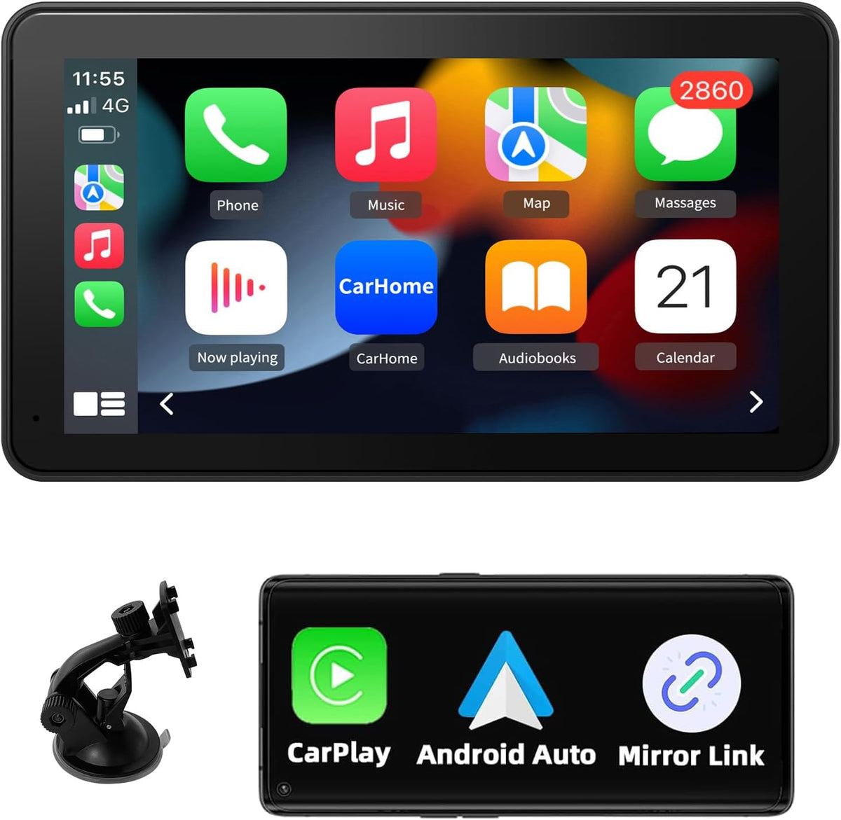 litillbuly CarPlay Screen for Car, 7'' Wireless CarPlay & Android Auto