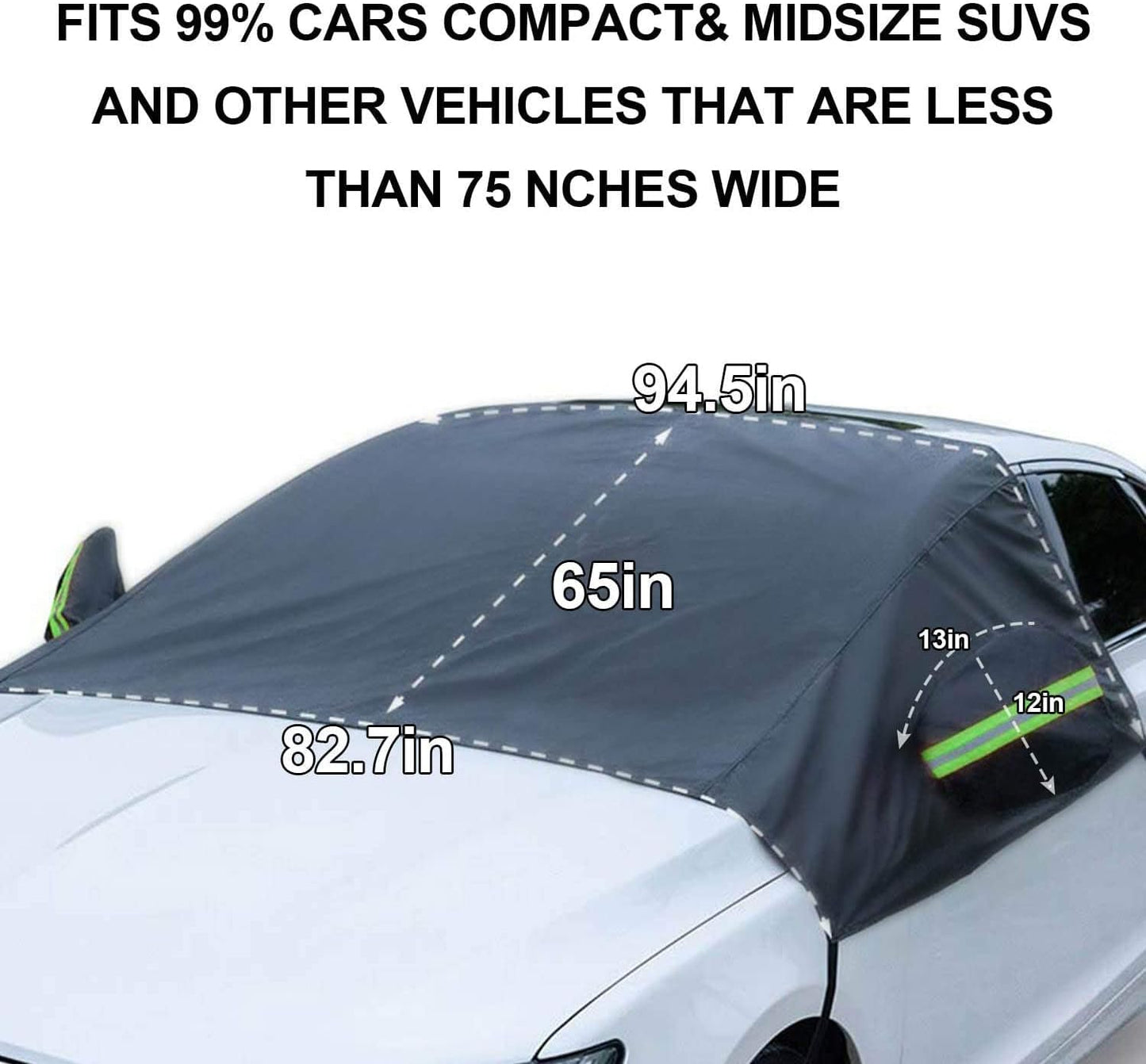 Windshield Snow Cover with Side Mirror Covers, Protects Windshield and Wipers from Weatherproof, Rain, Sun, Frost, Extra Large Size Fits for Most Vehicles, Cars and SUV
