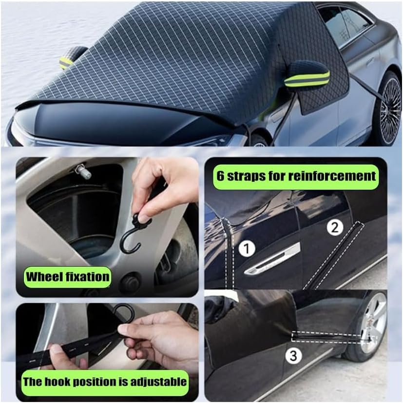 Car Windshield Cover for Ice Snow for Mazda CX-70 2024-2026, Vehicle Covers Winter Frost Shield Hail Protector Foldable Protection Front Window,A/161 * 145 * 132 cm