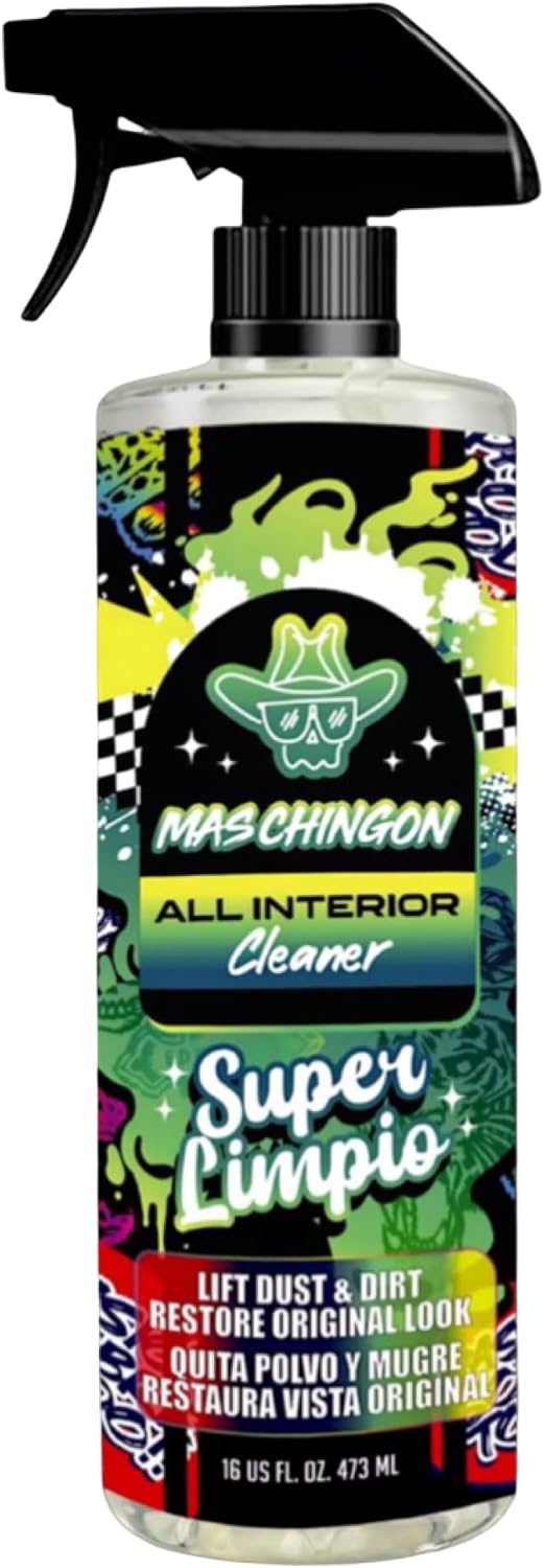Mas Chingon All Interior Cleaner Cleans & Protects Leather, Vinyl, Plastic, Rubber Touch Screens & Glass Streak-Free Finish Lift Dust & Dirt Safe for Cars, Trucks, SUVs, RVs & More - 16 oz