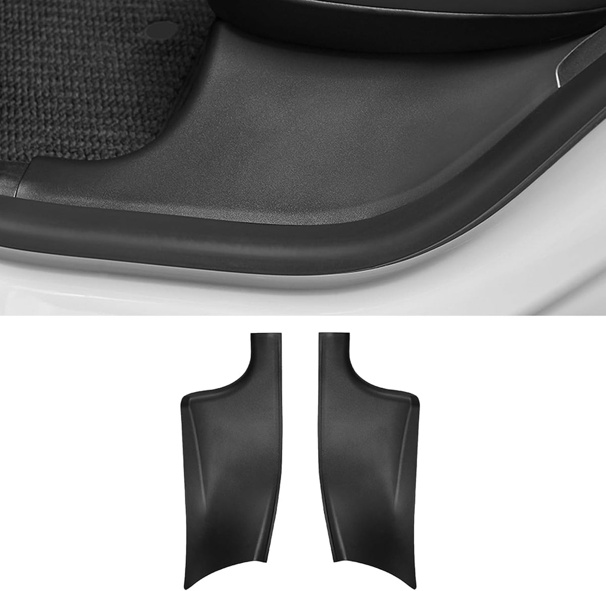 2PCS Rear Door Sill Protector for 5 Seater Tesla Model Y 2024 2023 2022 2021 Accessories (NOT Fit Juniper & 7 Steater) Black ABS Material Rear Door Car Pedal Kick Protection