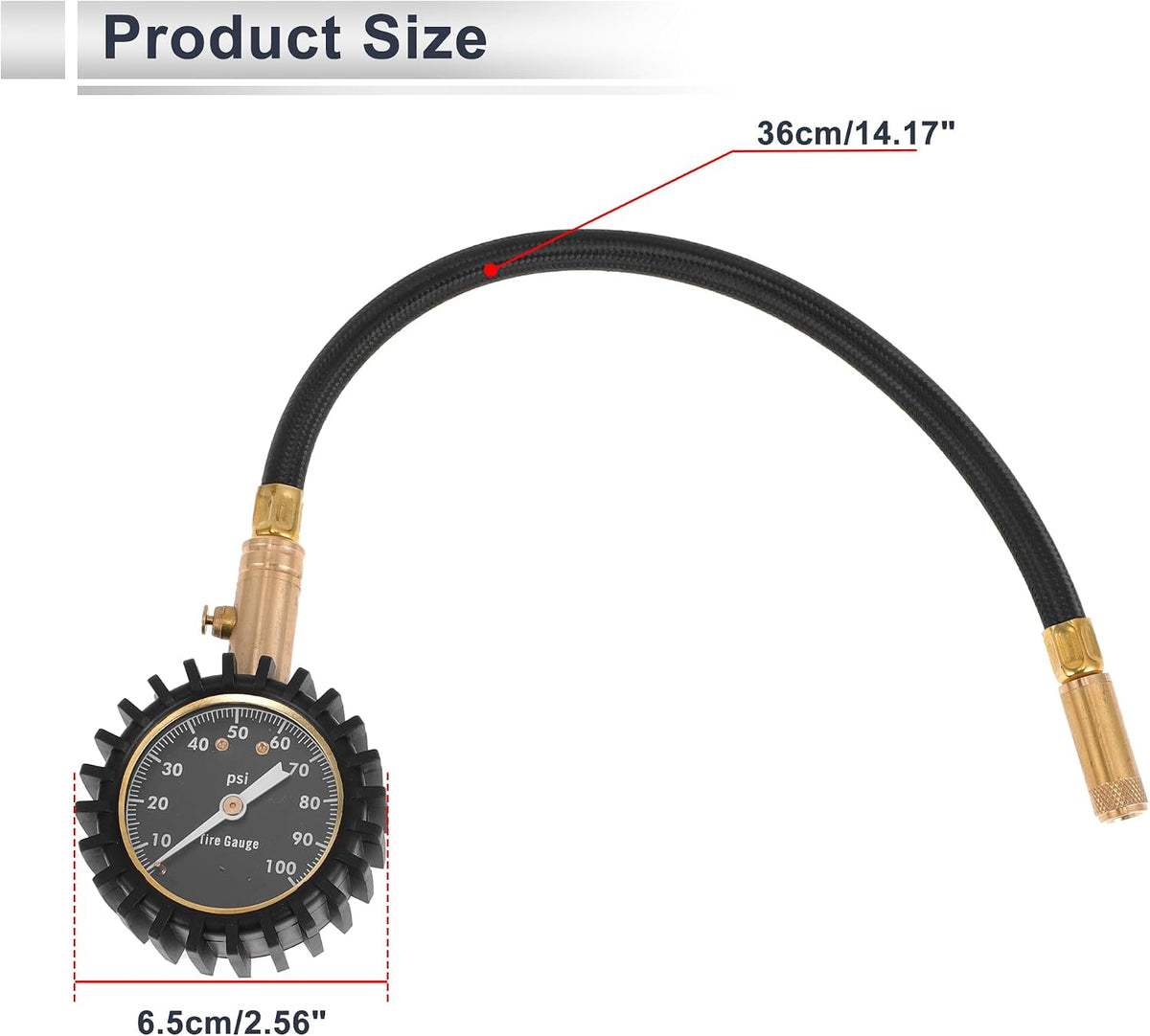 1Pc Universal Tire Pressure Gauge 0-100 PSI 2.56" Digital Pressure Gauge with Gear Sleeve Tyre Air PSI Meter for Motorcycle SUV Truck