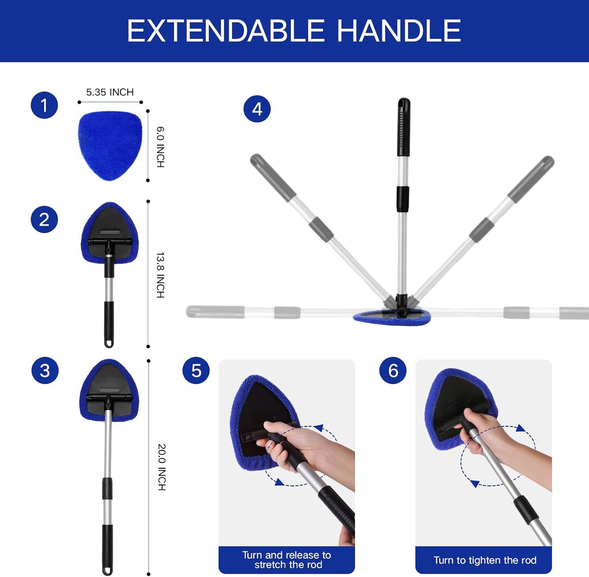 Qydipclin 10pcs Windshield Cleaning Tool Car Interior Window Cleaner Kit