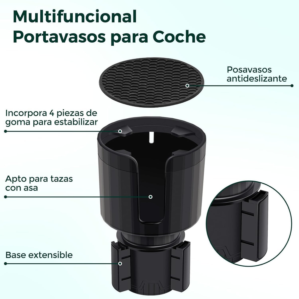 Car Cup Holder Expander for Hyundai Tucson 2022-2026, Adjustable Car Cup Insert Accessories, Large Water Bottles Holder with Expandable Arm