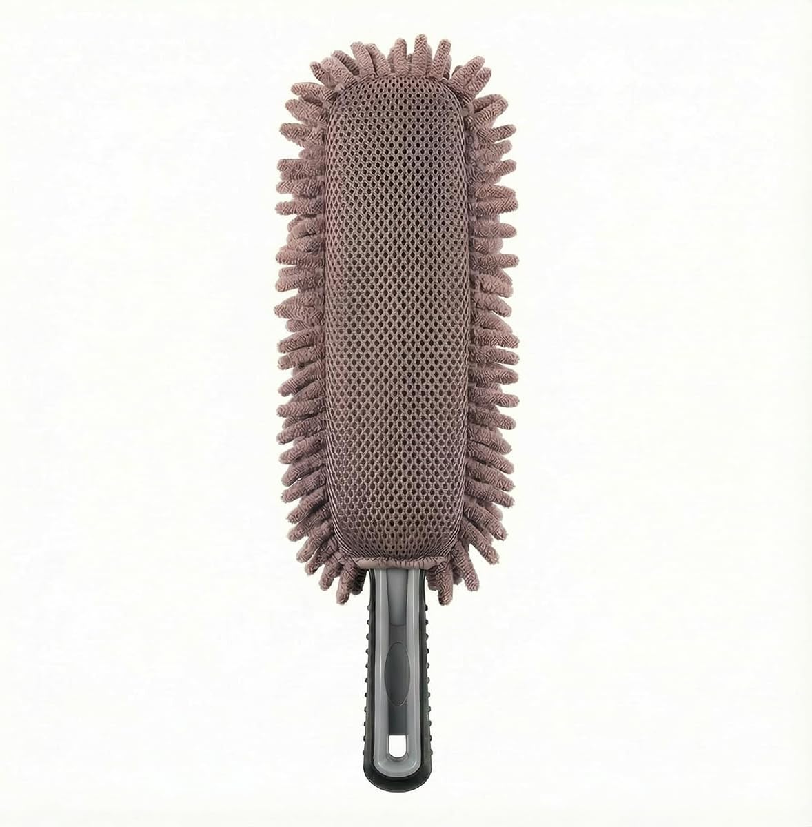 Craedli Car Interior Duster, Soft Chenille Microfiber Car Dash Dusting Brush Tool with Comfort Anti-Slip Grip, Multifunctional Auto Detailing Cleaning Supplies for Cars, Trucks, SUVs(Double-Sided)